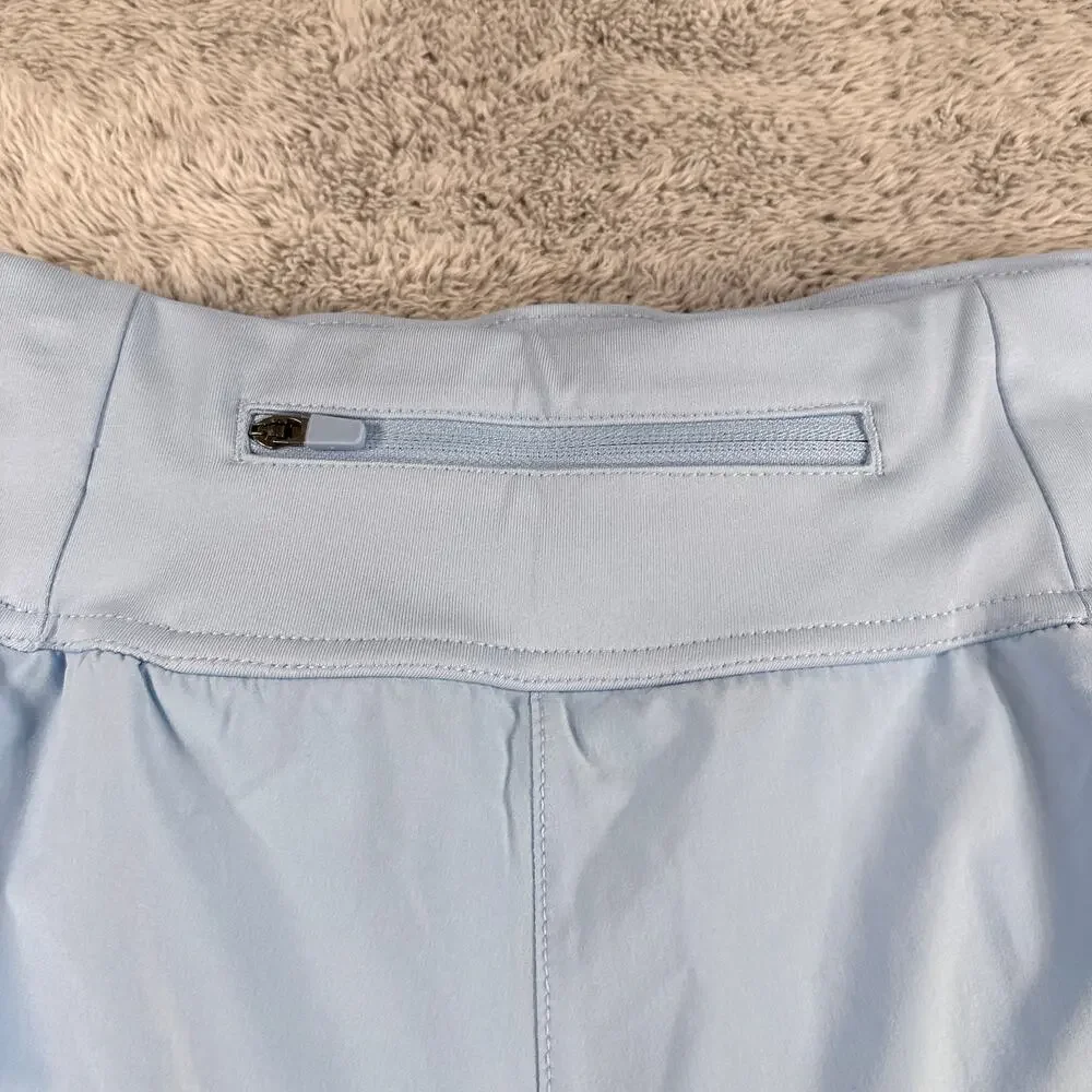 Goat‎ USA Women's Woven Shorts Back Zip Pocket Performance Casual Blue Sz Large